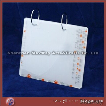 White High-quality Beautiful Pattern Acrylic Calendar Holder